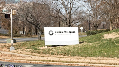 A Collins Aerospace sign outside facility in Charlotte, NC.