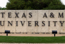 Texas A&M University sign.