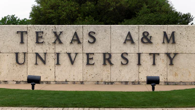 Texas A&M University sign.