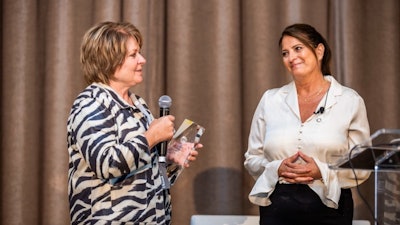 Linda Johnson received the WE Unity Award from Women in Electronics Sept. 10, 2024.