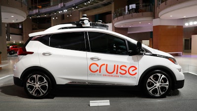 Cruise AV, General Motor's autonomous electric Bolt EV in Detroit. General Motors' Cruise autonomous vehicle unit recalled 300 robotaxis to update software after one of them rear-ended a municipal bus in San Francisco.