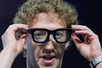 Mark Zuckerberg wears a pair of Orion AR glasses during the Meta Connect conference on Sept. 25, 2024, in Menlo Park, Calif.