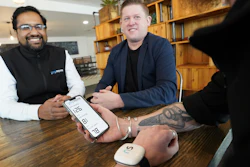 Ceo And Co Founder Dave Hughes (at Centre) With Novosound's Ultrasound Blood Pressure Monitor (by Stewart Attwood)