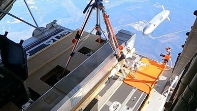 Ramp launch of Leidos Small Cruise Missile from AC-130J.