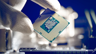 A CPU micro processing chip.