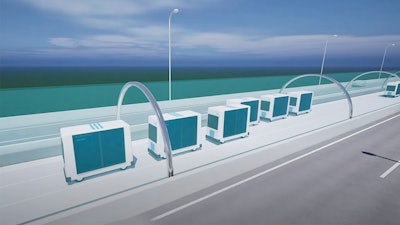 This illustration taken from the government's official YouTube video shows a conveyor belt road.