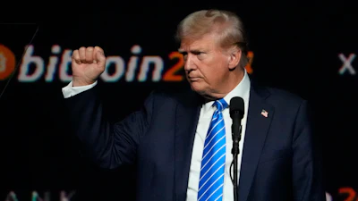 Then Republican presidential candidate former President Donald Trump speaks at the Bitcoin 2024 Conference on July 27, 2024, in Nashville, Tenn.