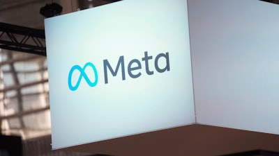 The Meta logo is seen at the Vivatech show in Paris, France, on June 14, 2023.