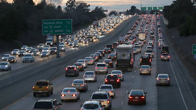 Evening rush hour traffic fills Highway 50, Jan. 26, 2017, in Sacramento, Calif.