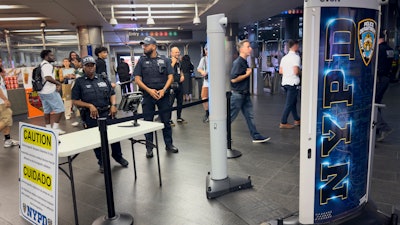 Gun detection machines are tested at the Fulton Street transit station, July 26, 2024, in New York.