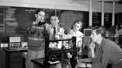 Students learning chemistry at the Henry Ford Trade School.