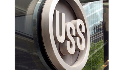 This April 26, 2010, file photo shows the United States Steel logo outside the headquarters building in downtown Pittsburgh.