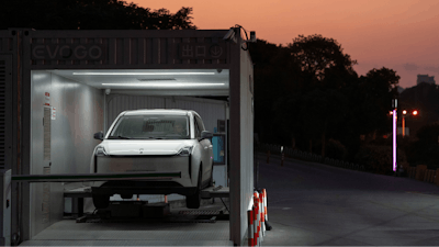 Barcelona subway recycles energy from braking into power to charge electric cars.
