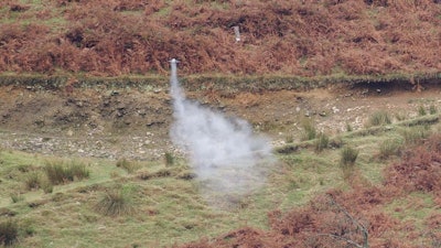 Raytheon's High-Energy Laser Weapon System firing.