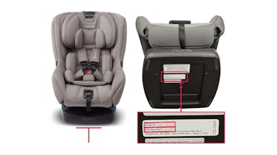 The Nuna car seats under recall.
