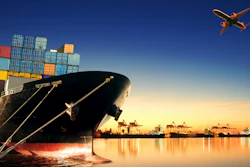 Container Ship At Port And Cargo Plane 000071988275 Large