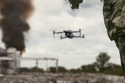 A Nearthlab drone within a military site.
