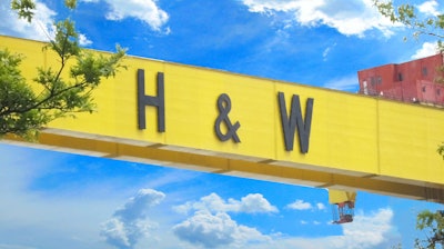 Harland & Wolff shipyards sign.