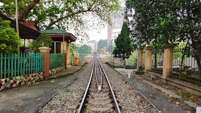 Railway from Vietnam to China at Lao Cai province, Vietnam.