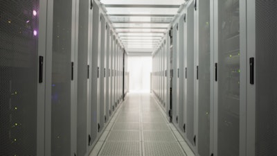 A hall of servers in a data center.
