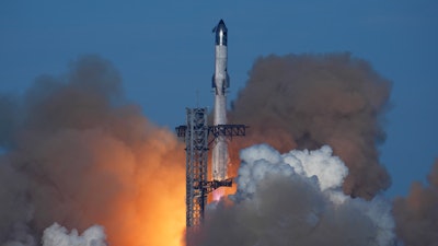 SpaceX's mega rocket Starship launches for a test flight from Starbase in Boca Chica, Texas, Thursday, Jan. 16, 2025.
