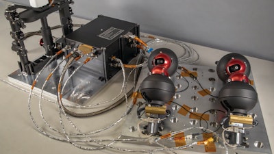 LMSwRI led the development of the LMS instrument for the Mare Crisium lander mission, which includes (from left) a magnetometer, a central electronics box and four spring-launched electrodes.