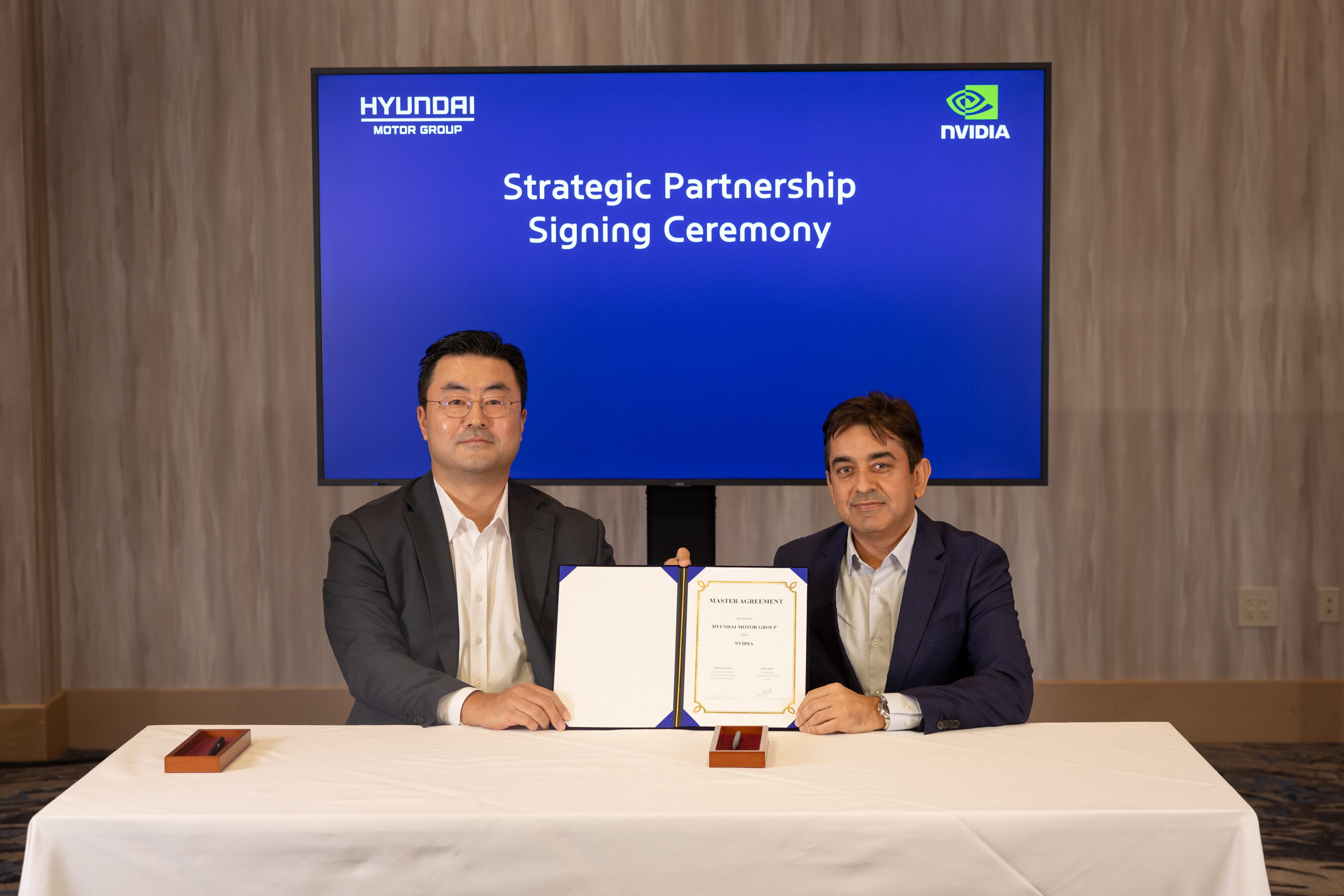 Heung-Soo Kim, Executive Vice President and Head of Global Strategy Office at Hyundai Motor Group and Rishi Dhall, Vice President of Automotive at NVIDIA.