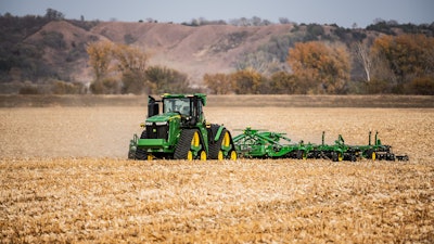 The autonomous 9RX tractor for large-scale agriculture from John Deere.