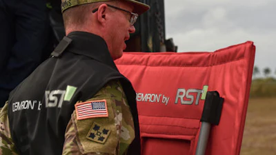 A Demron radiation shield under testing.