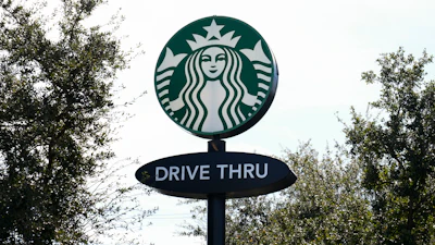 A Starbucks Coffee sign in Houston, Jan. 16, 2025.