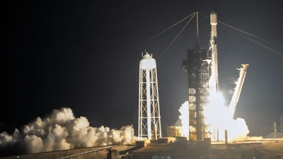 A SpaceX Falcon 9 rocket with Intuitive Machines' second lunar lander lifts off from pad 39A at the Kennedy Space Center in Cape Canaveral, Fla., Wednesday, Feb. 26, 2025.