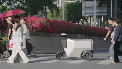 Vehicle Integrated with AI Spark Platform Moving on Public Roads.
