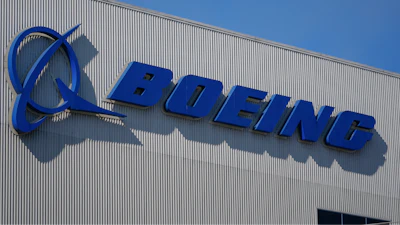 The Boeing logo is displayed at the company's factory, Sept. 24, 2024, in Renton, Wash.