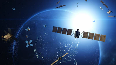 Satellites, junk floating in space.