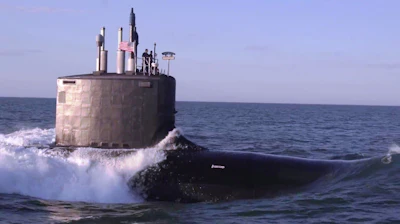 The USS Missouri underway.