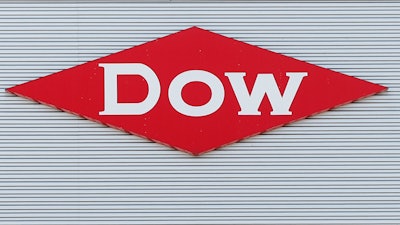 A Dow sign is shown in Midland, Mich., Aug. 2, 2019.
