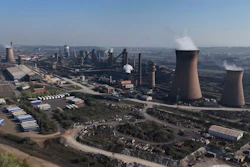 This screen grab from PA video shows a view of the British Steel plant in Scunthorpe, Lincolnshire, Saturday April 12, 2025.
