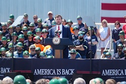 Vice President JD Vance makes remarks during an event to mark the Trump administration's first 100 days at a Nucor Steel Berkeley, Thursday, May 1, 2025, in Huger, S.C.