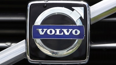 The Volvo logo is displayed on the front grille in Miami, July 19, 2009.