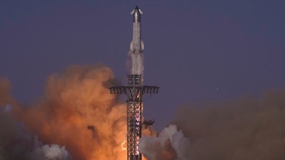 SpaceX's mega rocket Starship makes a test flight from Starbase, Texas, Tuesday, May 27, 2025.