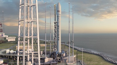 Rendered photo of the Eclipse launch vehicle at Wallops Island, VA.