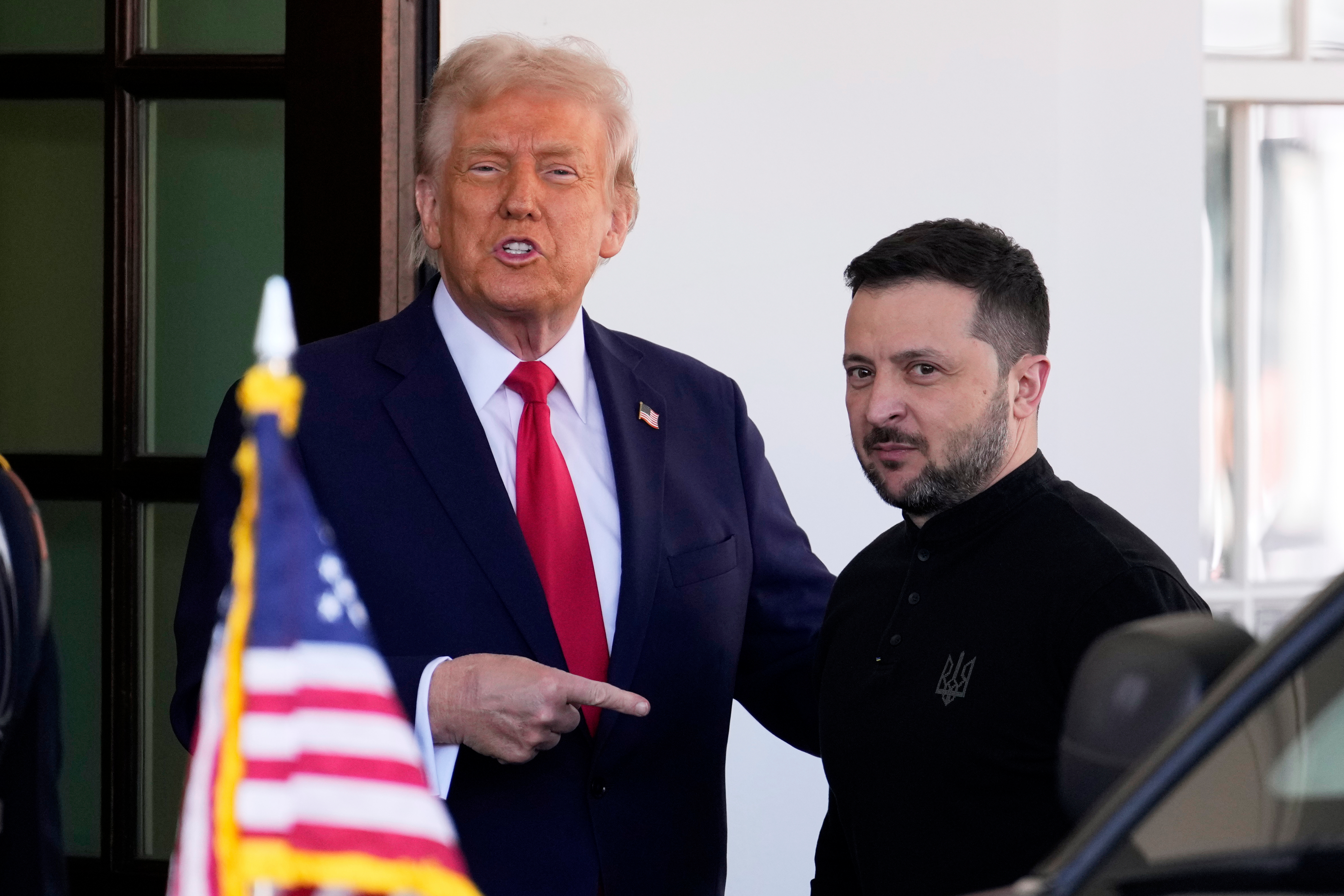 President Donald Trump welcomes Ukraine President Volodymyr Zelenskyy at the White House in Washington, Friday, Feb. 28, 2025.