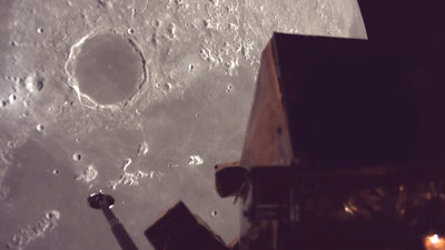 This image provided by ispace, inc. shows the Resilience lander circling the moon, Wednesday June 4, 2025.