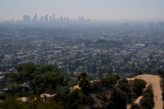 A layer of smog blankets downtown Los Angeles, Oct. 1, 2024.