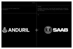 Anduril and Saab corporate logos side by side.