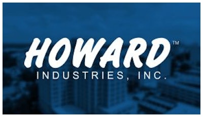 Howard Industries corporate logo over Mississippi skyline.