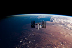 International Space Station orbiting above Earth.