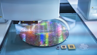Silicon Wafers and Microcircuits with Automation system control application.