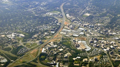 An aerial view of Fairfax County, Virginia
