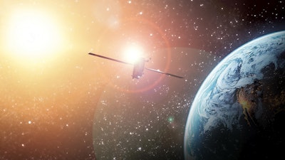 On-orbit render of a spacecraft resembling Evolved Strategic Satellite Communications (ESS) satellite.